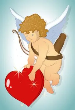 Angel with bows Stock Illustration