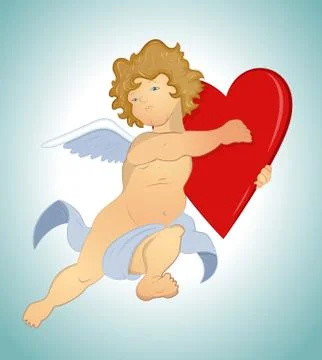 Angel with bows Stock Illustration