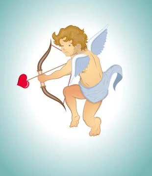 Angel with bows Stock Illustration