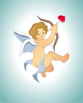 Angel with bows Stock Illustration