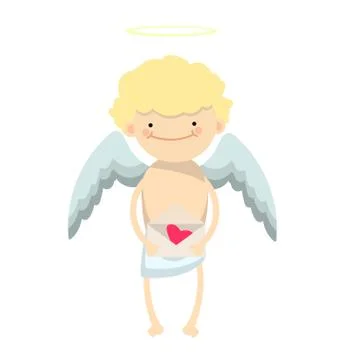 Angel boy character Stock Illustration