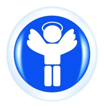 Angel button Stock Illustration