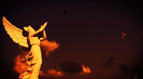 Angel call at sunset Stock Footage 1107009