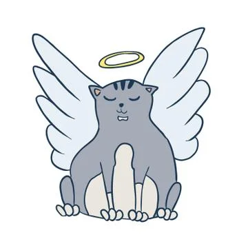 Angel cat Stock Illustration