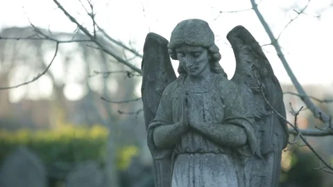 Angel on a cemetery Stock Footage 70145392