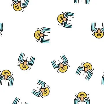 Angel christianity vector seamless pattern Stock Illustration