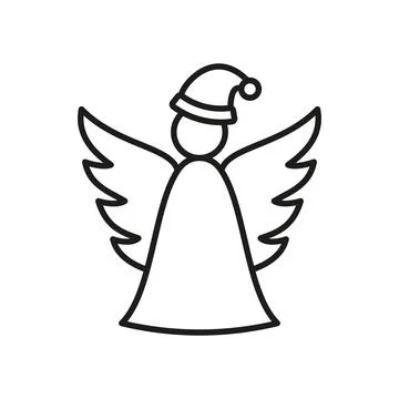 Angel christmas icon vector basic design simple and modern Stock Illustration