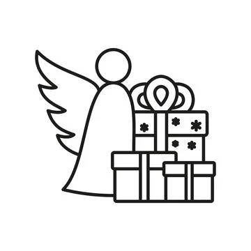Angel christmas icon vector basic design simple and modern Stock Illustration