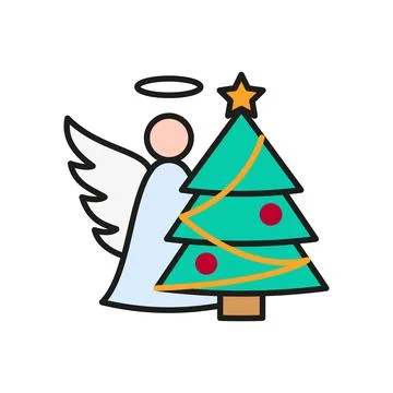Angel christmas icon vector basic design simple and modern Stock Illustration