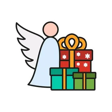 Angel christmas icon vector basic design simple and modern Illustrazione stock