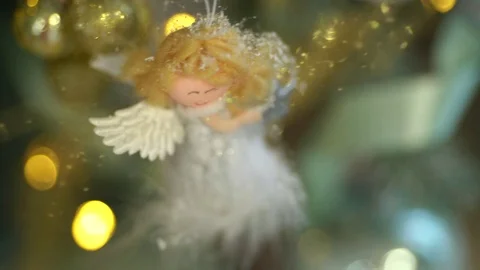 Angel on the christmas tree Video stock 102622133