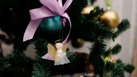 Angel Christmas tree Stock Footage 119521342