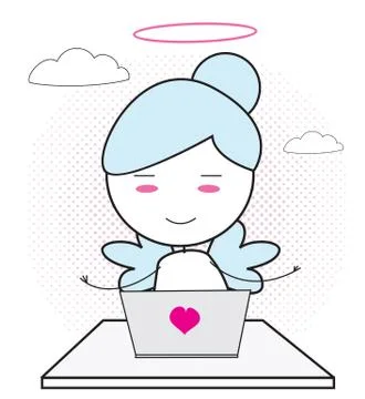 Angel Computer Stock Illustration