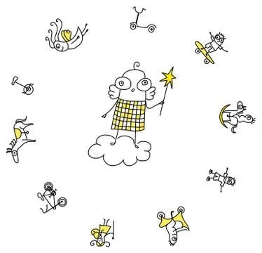 Angel controlled transportation Stock Illustration