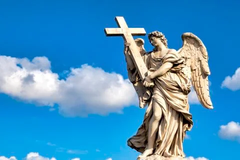 Angel with the Cross Stock Photos
