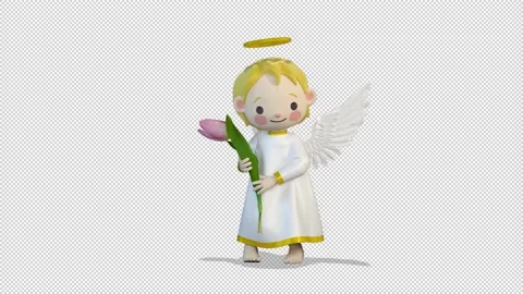 Angel dancing with a flower 库存影片 167310862