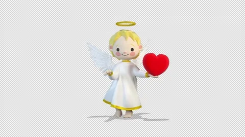 Angel dancing with a heart 库存影片 167310832