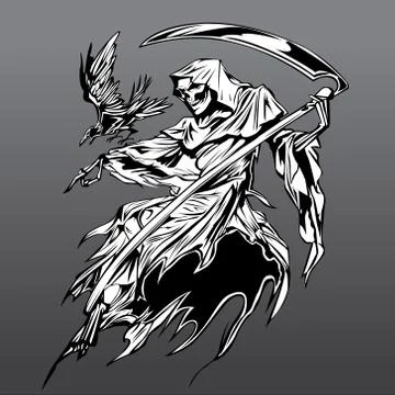 Angel of Death Crown Devil Skull vector Stock Illustration