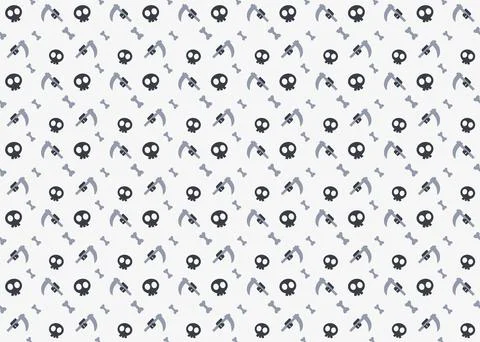 Angel of death with skeleton vector halloween theme seamless pattern ep16 Stock Illustration