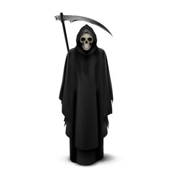 Angel of death on white Stock Illustration