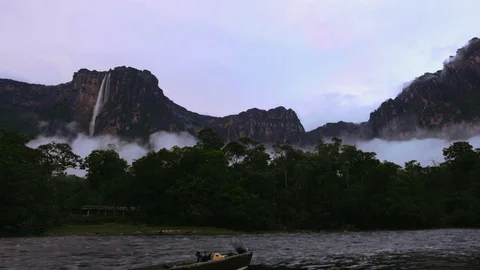 Angel Falls waterfall Stock Footage