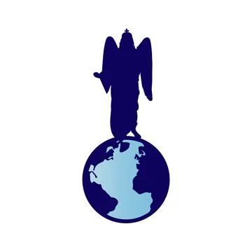 Angel on a globe Stock Illustration