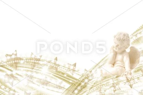 Angel gold stars background Stock Illustration
