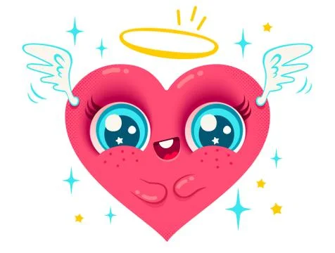 Angel heart with wings Stock Illustration
