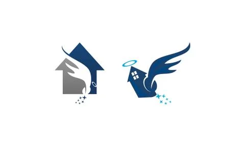 Angel Home Wings Set Stock Illustration