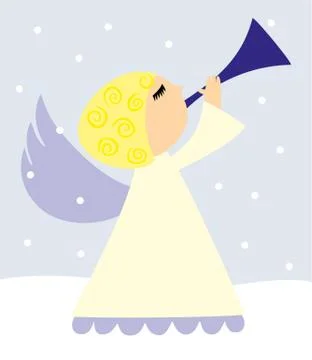 Angel with horn Stock Illustration