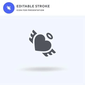 Angel icon vector, filled flat sign, solid pictogram isolated on white, logo Stock Illustration