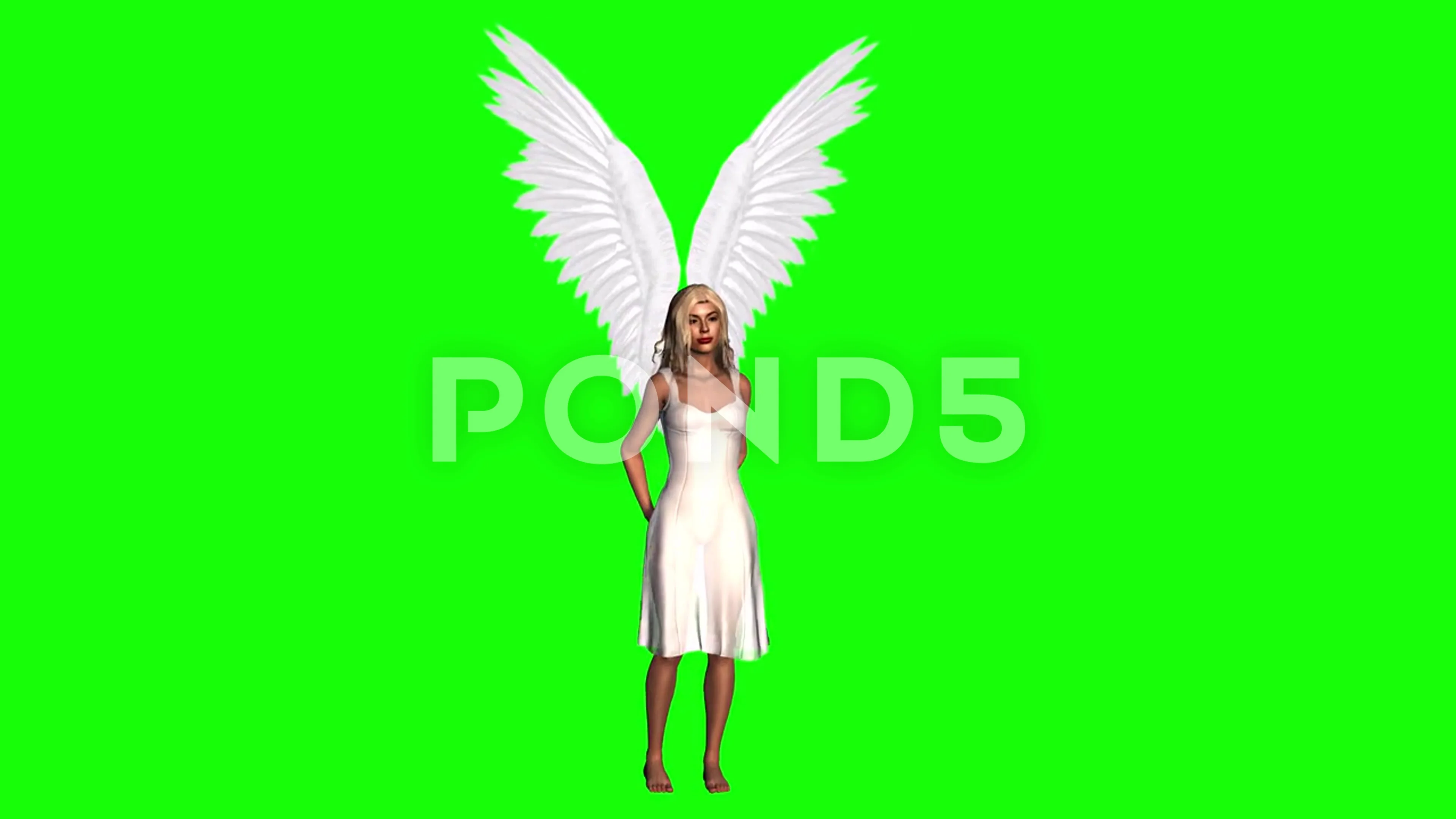 Angel Idling Green Screen Animation