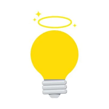 Angel light bulb vector creative illustration icon. Stock Illustration