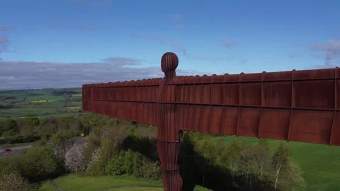 Angel Of The North Close Up 4K 09SEC Stock Footage 242537597