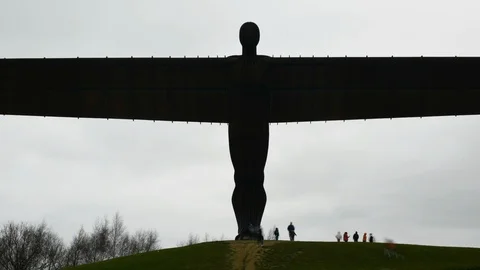 Angel of the North timelapse Stock Footage 101059255