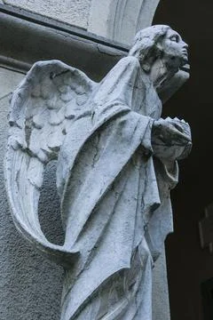 Angel orando, ciudad alta, Bergamo,  Lombardia,  Italia, Europa Stock Photos