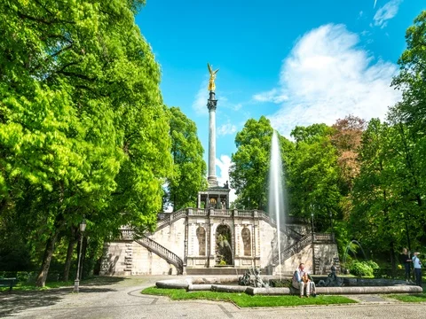 The Angel of Peace Hyperlapse Video Munich 스톡 동영상 75951116