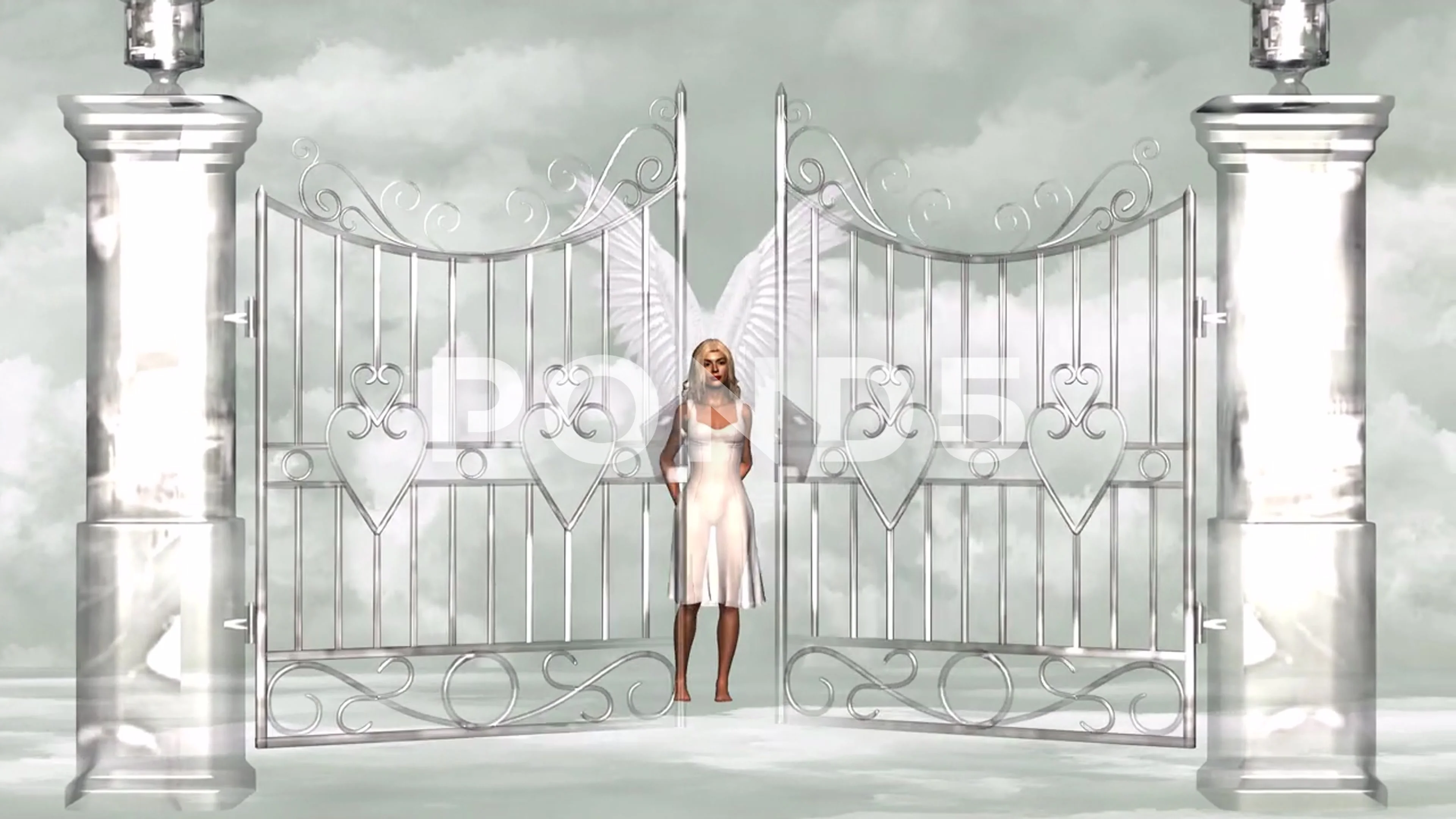 Angel At Pearly Gates Animation