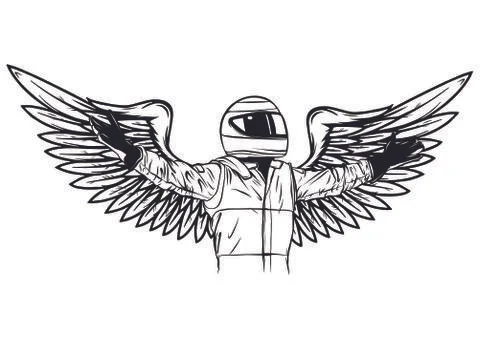 Angel pilot man Vector illustration design draw Illustrazione stock