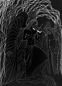 Angel playing the violin Stock Illustration