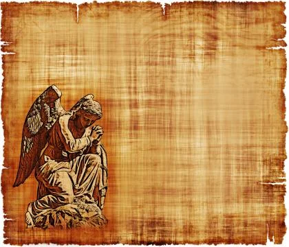 Angel in Prayer Parchment Stock-Illustration