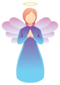 Angel Praying on White Stockillustratie