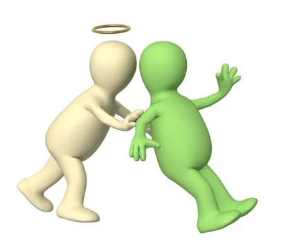 Angel, pushing the puppet Stock Illustration