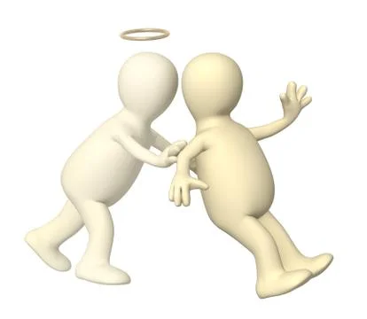 Angel, pushing the puppet Stock Illustration