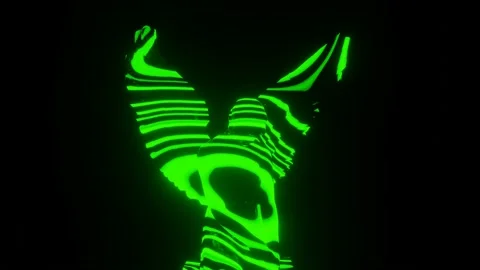 Angel Sculpture With Abstract Loop Neon Texture Stock Footage 220796302