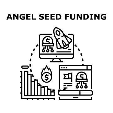 Angel seed funding process for startup business growth イラスト素材