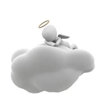 Angel sitting on a cloud Stock Illustration