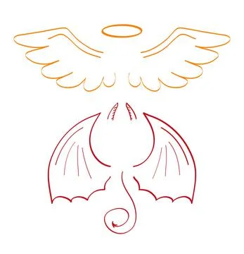 Angel sketch wing set vector. Marker hand drawn style of holy creations. Wing Stock Illustration