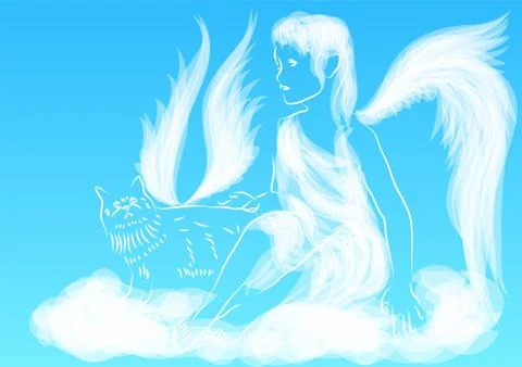 Angel in the sky Stock Illustration