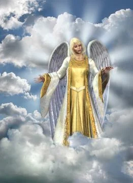 Angel in Sky Stock Illustration